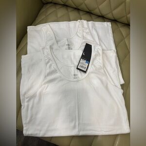 Mossimo NWT - Size L - L White Cotton Tank Tops - (2)